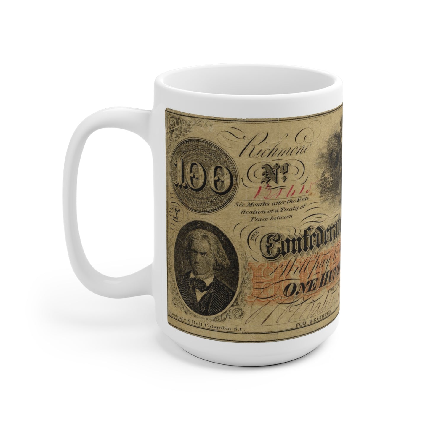 1862 Hoeing Cotton 100 Note 15oz White Mug