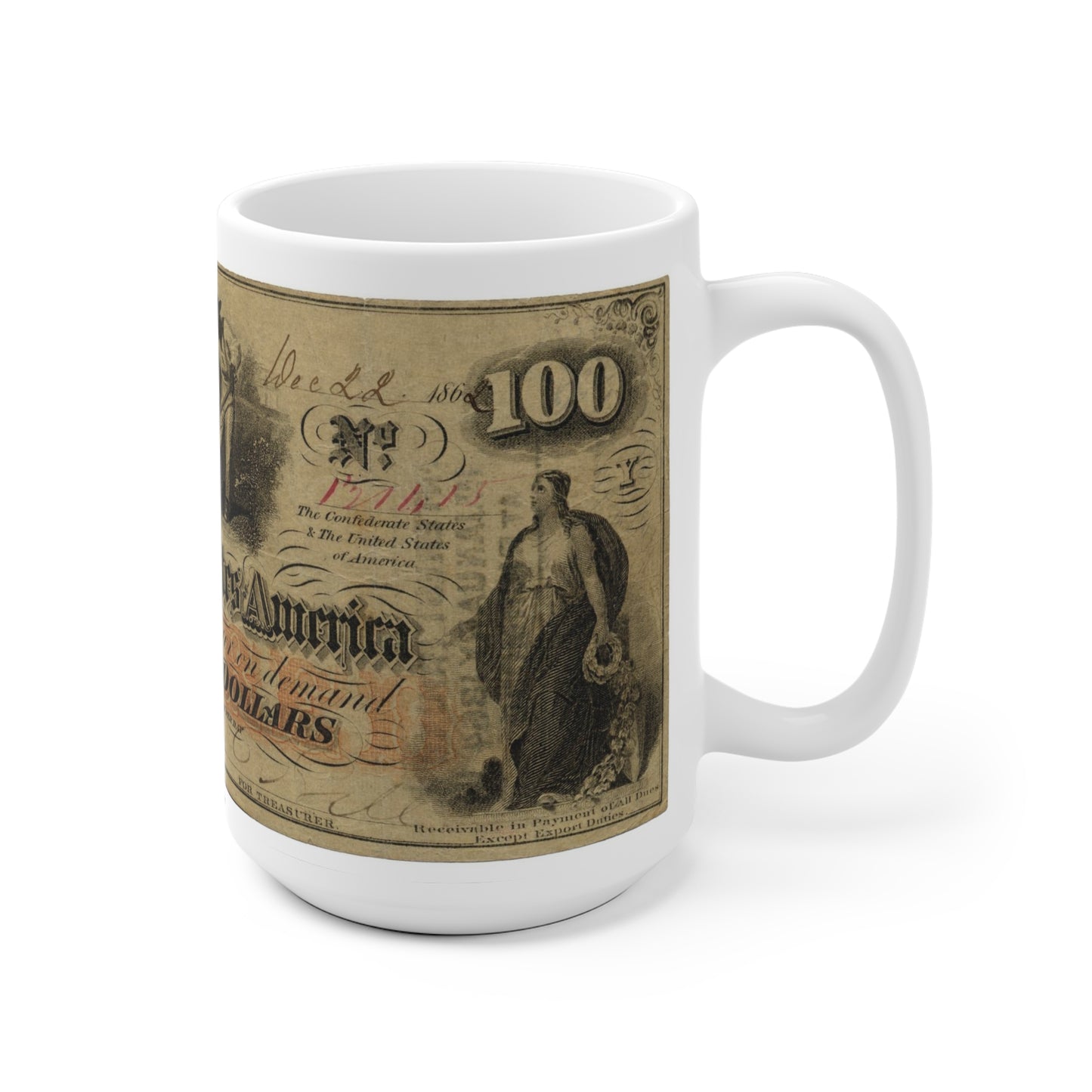 1862 Hoeing Cotton 100 Note 15oz White Mug
